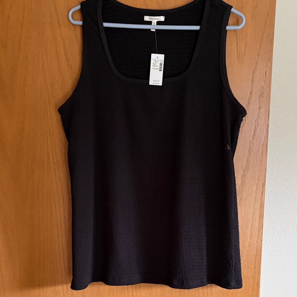 Maurices Black Textured Scoop Neck Tank